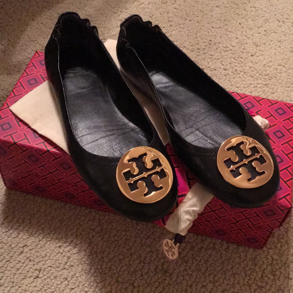 Tory Burch Black Flats